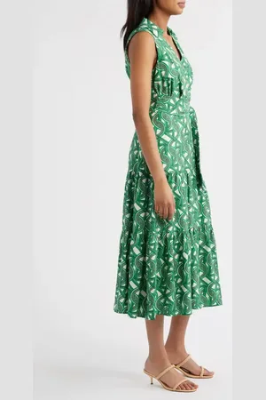 Tahari ASL Sleeveless Tie Waist Shirtdress in at Nordstrom, Size 6