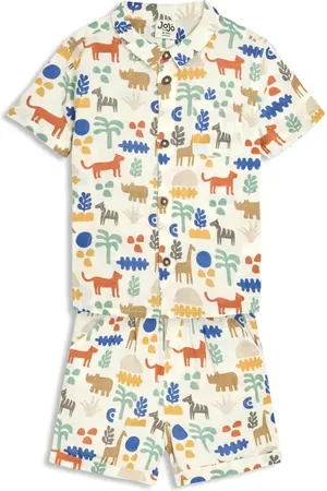 JoJo Maman Bébé Safari Print Shirt & Shorts Set in at Nordstrom, Size 18-24M