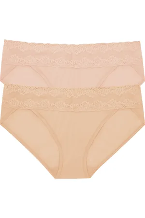 Natori Bliss Perfection Lace Trim One Size Bikini Brief 2-Pack in at Nordstrom