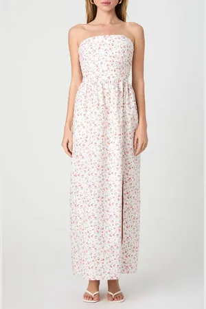 French Connection Nomi Cotton Strapless Maxi Dress in at Nordstrom, Size 0