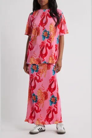 Dressed in Lala Grunge Girl Oversize Pliss?? Top & Maxi Skirt Set in at Nordstrom, Size Medium