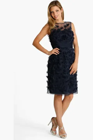 Js Collections Floral Appliqu?? Chiffon Illusion Sheath Dress in at Nordstrom, Size 8
