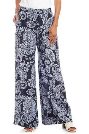 Karen Kane Print High Waist Wide Leg Pants at Nordstrom, Size X-Small