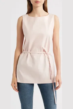 RAG&BONE Holland Tie Waist Linen Blend Tunic Top in at Nordstrom, Size Xx-Small