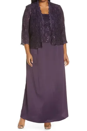 Alex Evenings Alex Evening A-Line Gown & Lace Jacket in at Nordstrom, Size 18W