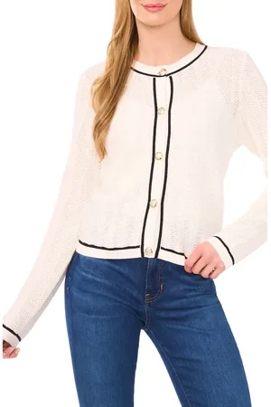CE&CE Contrast Detail Cotton Cardigan in at Nordstrom, Size Xx-Large