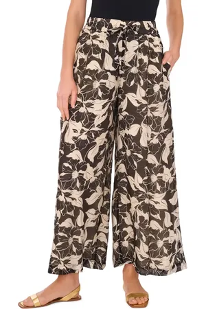 Vince Camuto Floral Wide Leg Drawstring Pants in at Nordstrom, Size X-Small