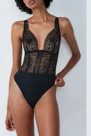 Etam Dream Lace & Microfiber Teddy in at Nordstrom, Size Medium