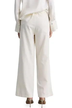 MANGO Embroidered Hem Straight Leg Pants in at Nordstrom, Size Medium