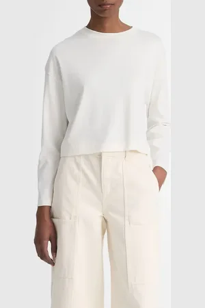 Vince Long Sleeve Cotton Crop T-Shirt in at Nordstrom, Size X-Large