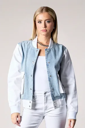 Blue Revival Admiral Mixed Media Bomber in at Nordstrom, Size Small