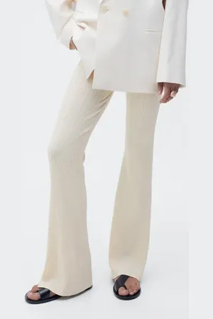 MANGO Rib Flare Pants in at Nordstrom, Size Large