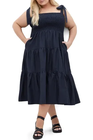 City Chic Haven Tiered Cotton Sundress in at Nordstrom, Size Xs