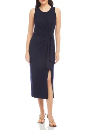 Fifteen Twenty Maddie Side Knot Midi Dress in at Nordstrom, Size Large