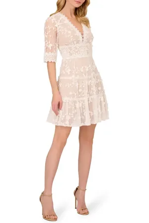 Adrianna Papell Embroidered Lace Minidress in at Nordstrom, Size 6