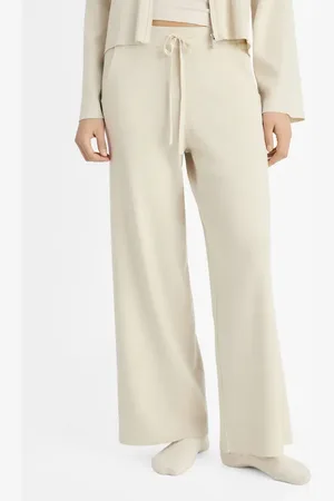 MANGO Wide Leg Rib Drawstring Pants in at Nordstrom, Size Large