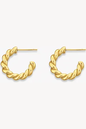 Ben Oni Small Open Twisted Hoop Earrings in at Nordstrom