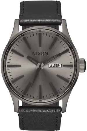 Nixon The Sentry Leather Strap Watch, 42mm in at Nordstrom