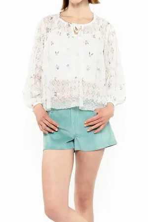 Anna Sui Embroidered Lacey Trellis Blouse in at Nordstrom, Size X-Small