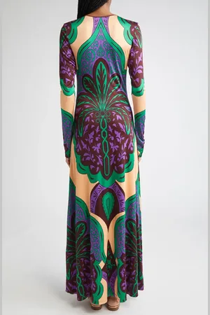 JOHANNA ORTIZ Glazed Illusion Reversible Long Sleeve Jersey Maxi Dress in at Nordstrom, Size 0