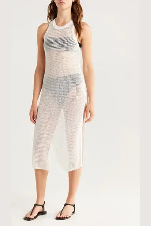 Nordstrom Sheer Open Knit Cover-Up Dress in at , Size Medium