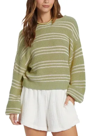 Billabong Light Wave Stripe Balloon Sleeve Sweater in at Nordstrom, Size Medium