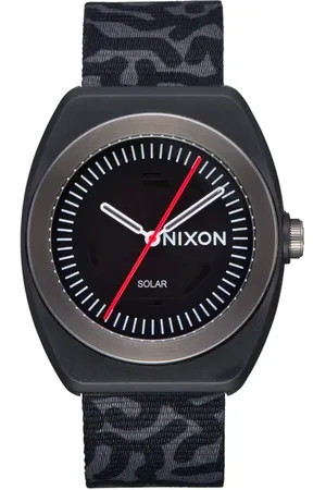 Nixon Light Wave Recycled Strap Solar Watch, 36mm in Black /Scribble at Nordstrom