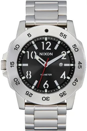 Nixon Smyth 44 Bracelet Watch, 44mm in Silver /Black at Nordstrom