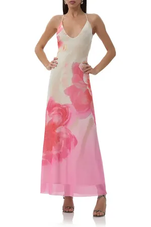 AFRM Romy Floral Mesh Maxi Slipdress in at Nordstrom, Size Medium