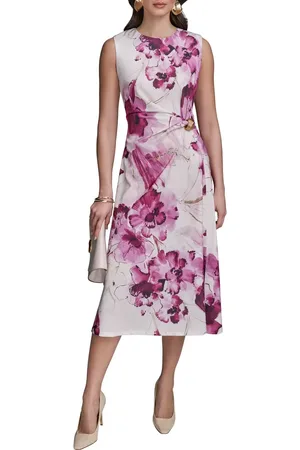 Donna Karan Floral Print Sleeveless Midi Dress in at Nordstrom, Size 4