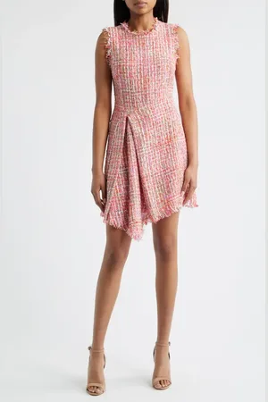 Vince Camuto Pleat Detail Boucl?? Dress in at Nordstrom, Size 6