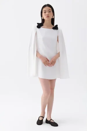 Nocturne Cape Sleeve Mini Dress in at Nordstrom, Size Medium