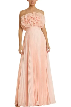 Mac Duggal Pleated Chiffon Strapless Gown With Ruffles in at Nordstrom, Size 8
