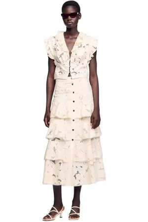 Sandro Embroidered crop top in at Nordstrom, Size Small