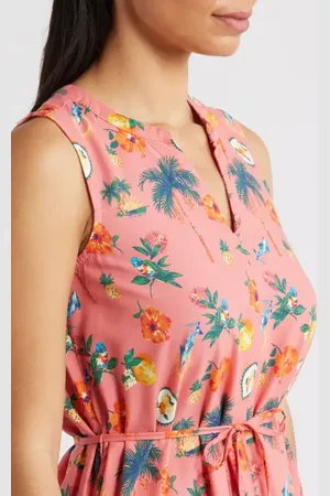 Beachlunchlounge Atlas Print Sleeveless Tiered Dress in at Nordstrom, Size X-Small