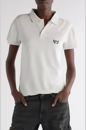 Balenciaga Laurel Embroidered Fitted Cotton Piqu?? Polo in at Nordstrom, Size Large