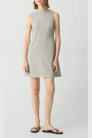 THEORY Check Linen Blend Minidress in at Nordstrom, Size 2