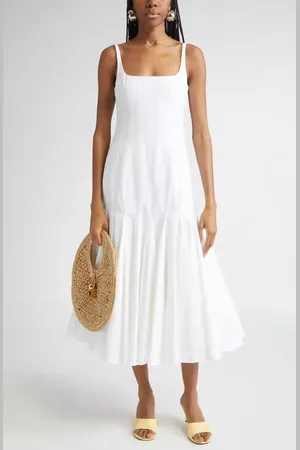 Jacquemus La Robe Agave Drop Waist Cotton Poplin Midi Dress in at Nordstrom, Size 8 Us