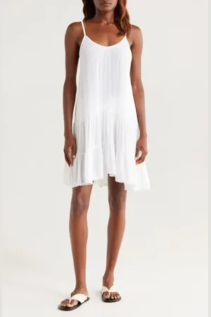 Nordstrom Tiered Crinkle Cover-Up Dress in at , Size X-Large