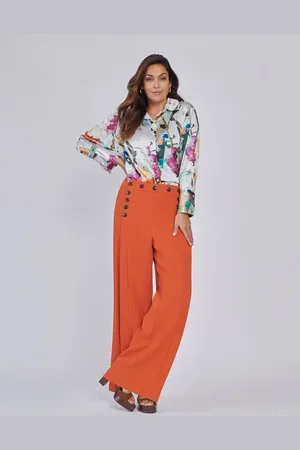 Gabriella Rossetti Marinaia Wide Leg Button Detail Pant in at Nordstrom, Size 16