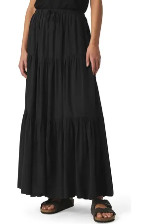 Splendid Melanie Tiered Drawstring Maxi Skirt in at Nordstrom, Size Large