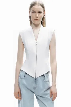 Nocturne Zipper Design Blouse in at Nordstrom, Size Large