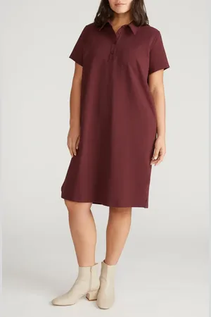 UNIVERSAL STANDARD Varsity Short Sleeve French Terry Polo Dress in at Nordstrom, Size Xs
