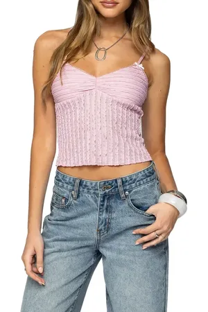 Edikted Aryah Ruffle Camisole in at Nordstrom, Size Large