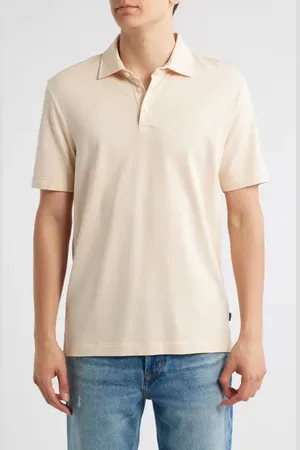HUGO BOSS Press Lyocell & Cotton Polo in at Nordstrom, Size Large
