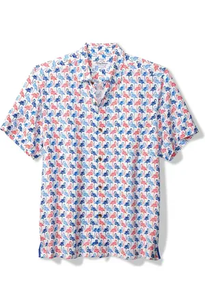 Tommy Bahama Veracruz Cay Flamingo Mingle Short Sleeve Button-Up Shirt in at Nordstrom, Size Xxx-Large