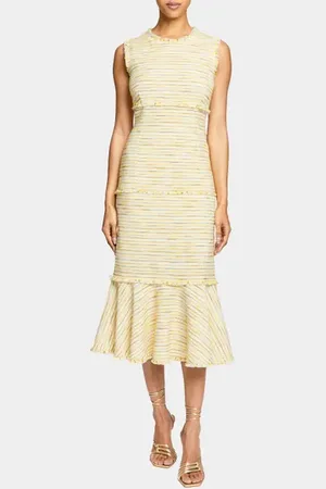 Santorelli ANDI Sleeveless Fit and Flare Sheath Dress in Lightweight Cotton Tweed in at Nordstrom, Size 12