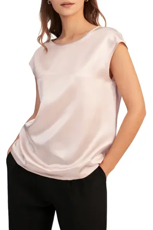 Lilysilk Basic Cap Sleeves Silk Tee in at Nordstrom, Size Small