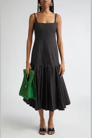 Jacquemus La Robe Agave Drop Waist Cotton Poplin Midi Dress in at Nordstrom, Size 10 Us