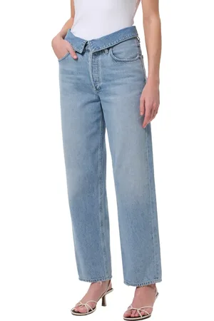 AGOLDE Echo Foldover Waist Tapered Straight Leg Jeans in at Nordstrom, Size 30